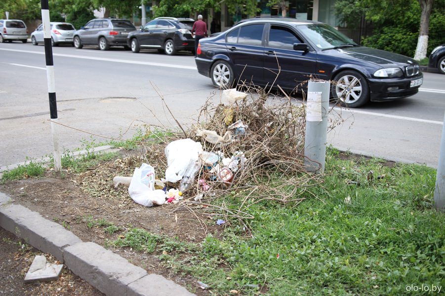 мусор на центральной улице Вагаршапата